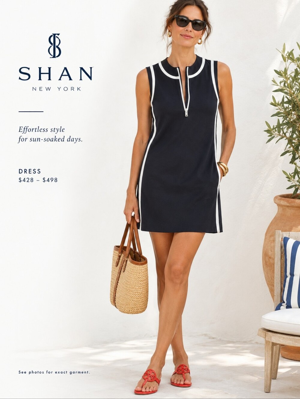 Shan Lycra Sporty Dress Black & White Mini Dress SIZE 6 NWOT Retail $400-500